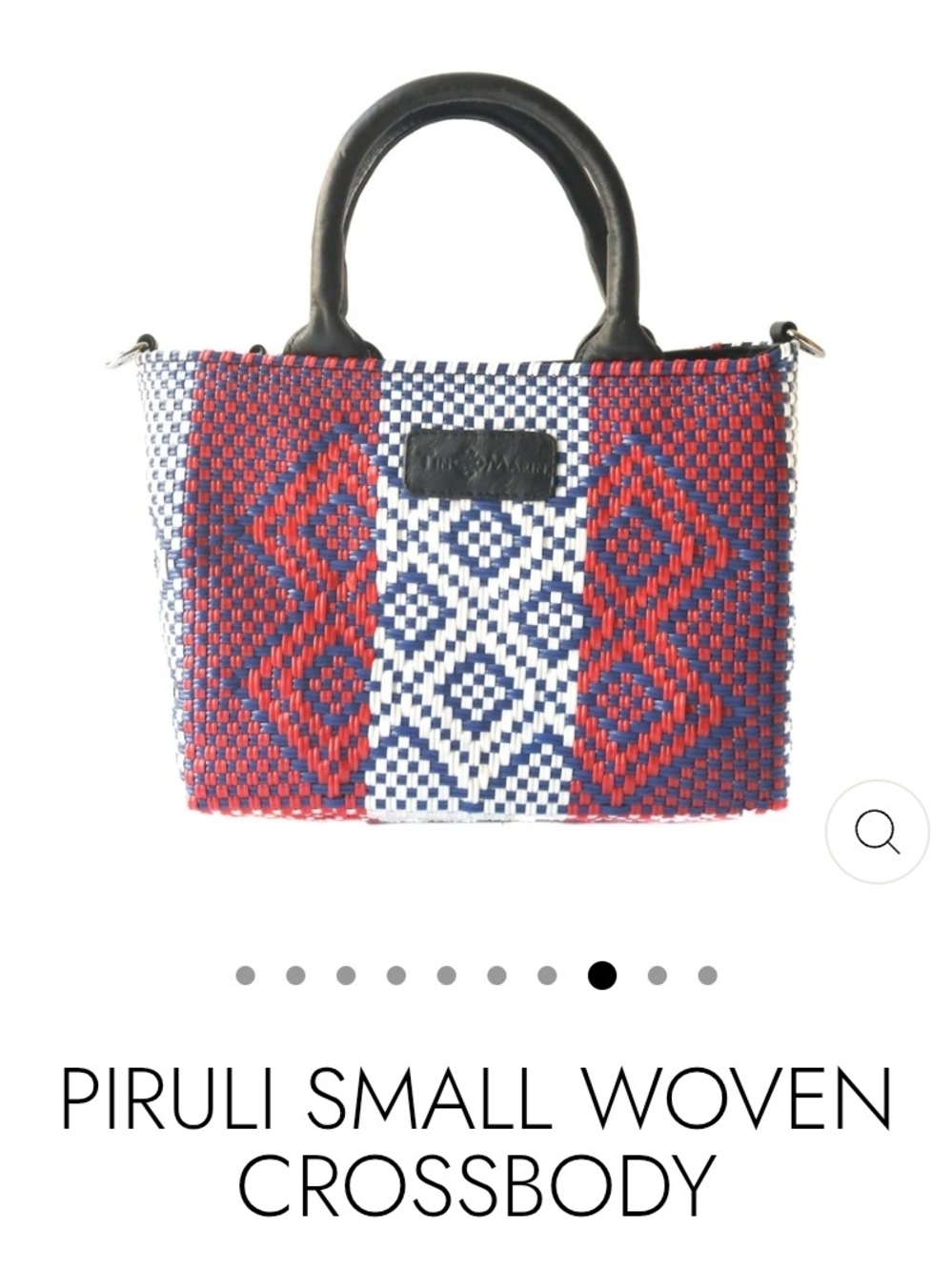 Small Woven Crossbody Bag - Red, Blue & White